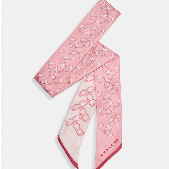 Coach | Accessories | Coach Signature Silk Skinny Scarf | Poshmark
